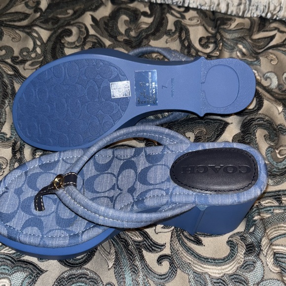 Coach Wedge Sandals Perfect Condition - Picture 2 of 4